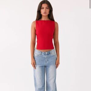Cherish You Buckle Top in Red